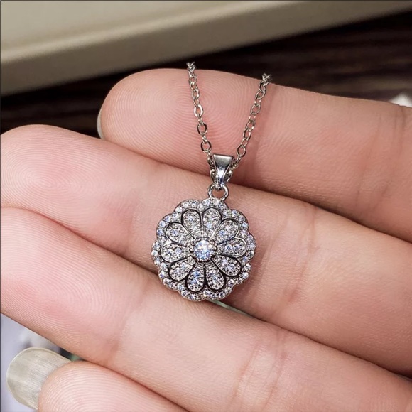 Jewelry - Beautiful Flower Luxury Silver Necklace